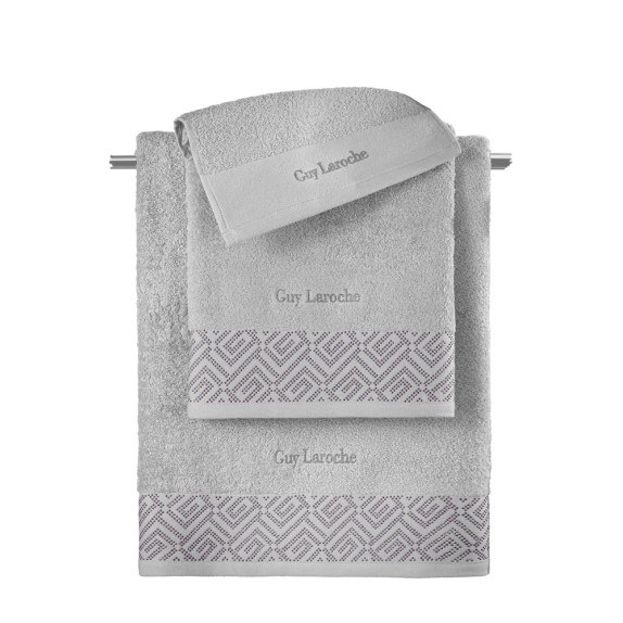 Σετ Πετσέτες 3 Τεμαχίων Guy Laroche Emblem Silver