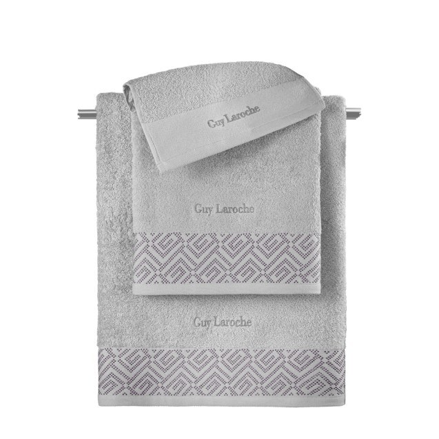 Σετ Πετσέτες 3 Τεμαχίων Guy Laroche Emblem Silver