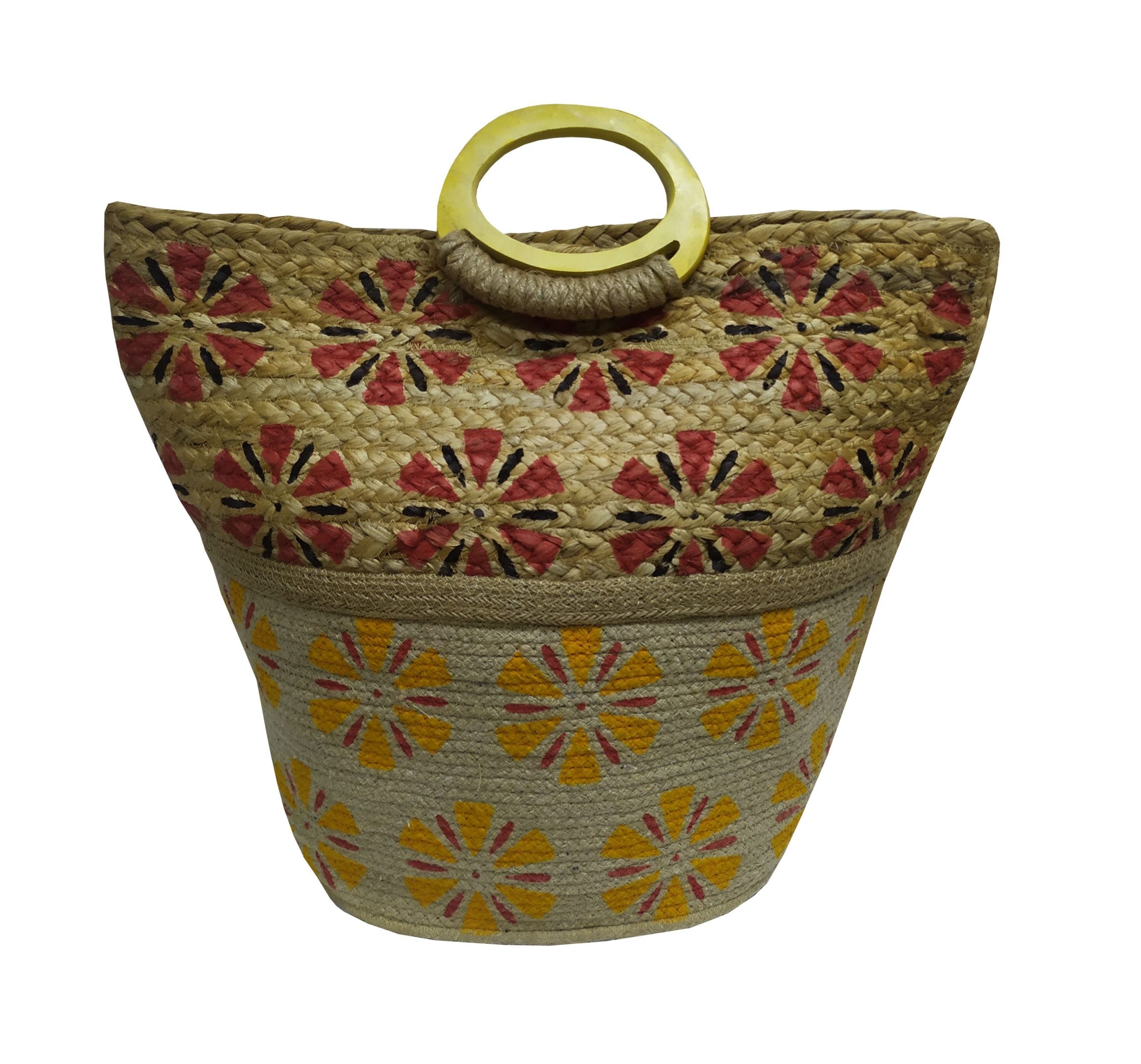 Τσάντα Θαλάσσης ΚΟΜΒΟΣ 100% Γιούτα Multicolor 40x50 - Design 8