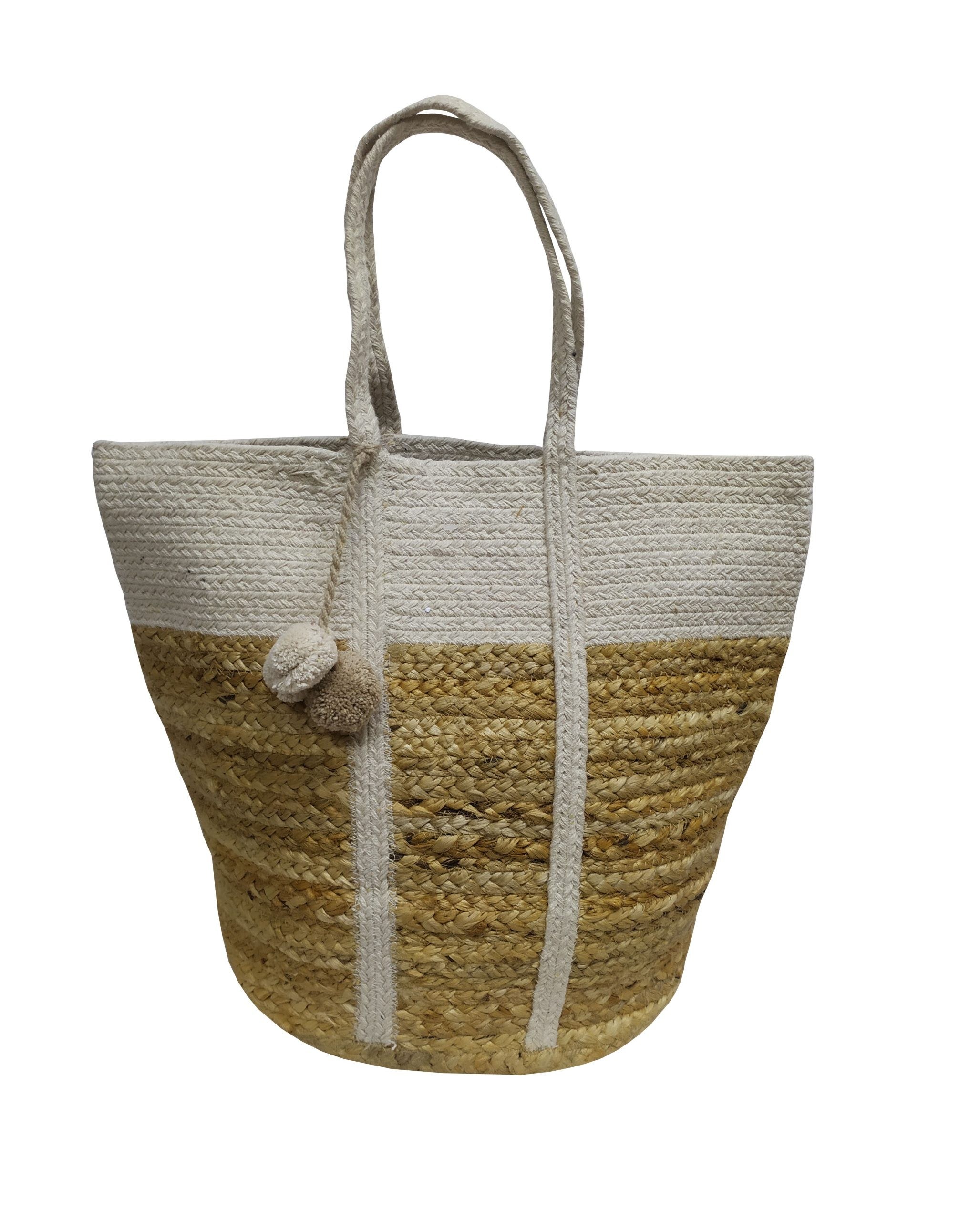 Τσάντα Θαλάσσης ΚΟΜΒΟΣ 100% Γιούτα Natural - Off White 40x50 - Design 10