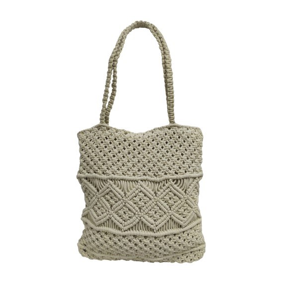 Τσάντα Macrame ΚΟΜΒΟΣ 100% Βαμβάκι Natural with zip 40x35
