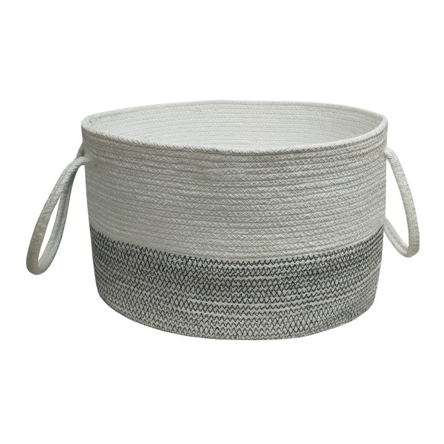 Καλάθι Πλεκτό ΚΟΜΒΟΣ 100% Βαμβάκι White - Grey...