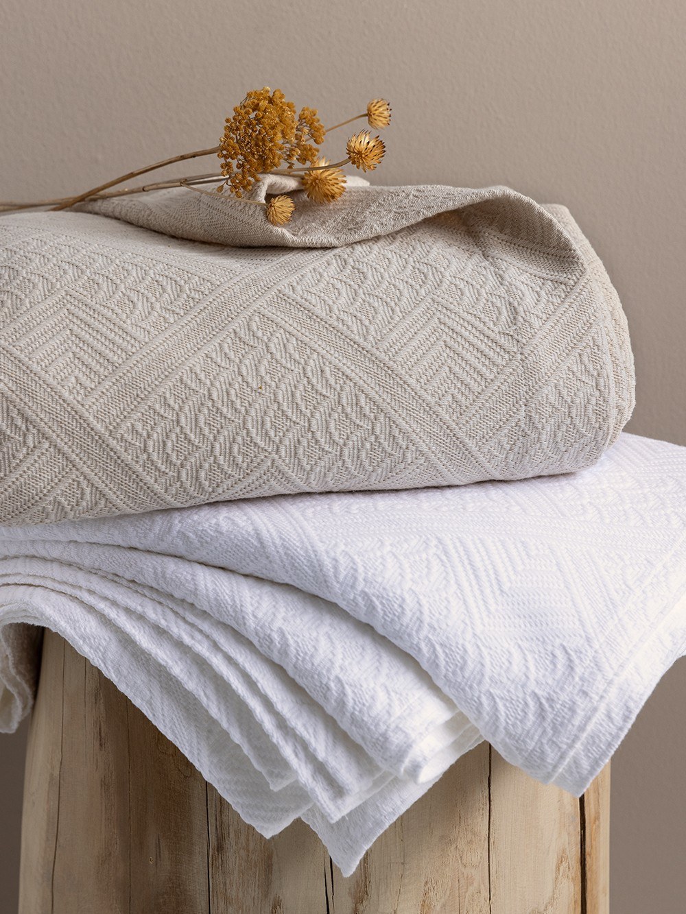 Κουβέρτα Palamaiki 170x260 Carla Ivory