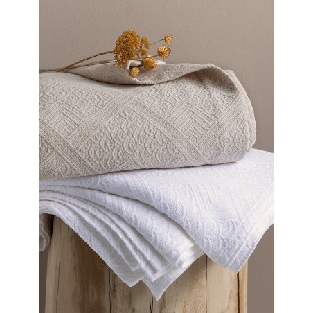 Κουβέρτα Palamaiki 250x260 Carla White