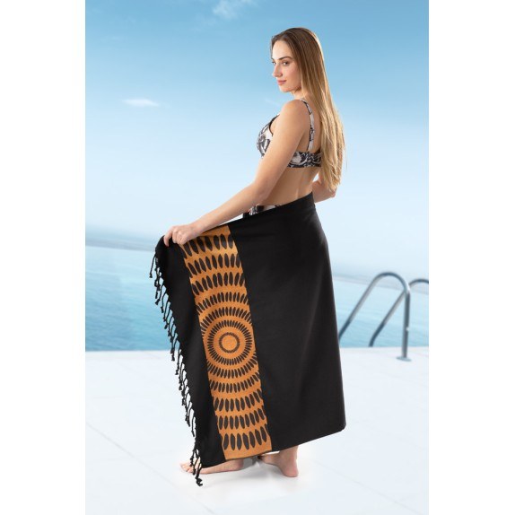 Πετσέτα Θαλάσσης Παρεό Guy Laroche Pestemal 21 Black 90x170