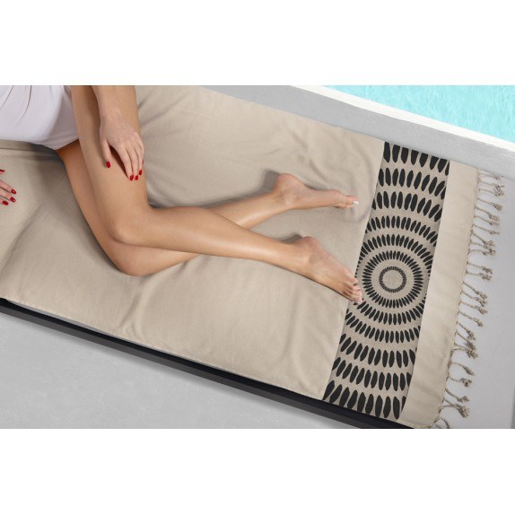 Πετσέτα Θαλάσσης Παρεό Guy Laroche Pestemal 21 Beige 90x170