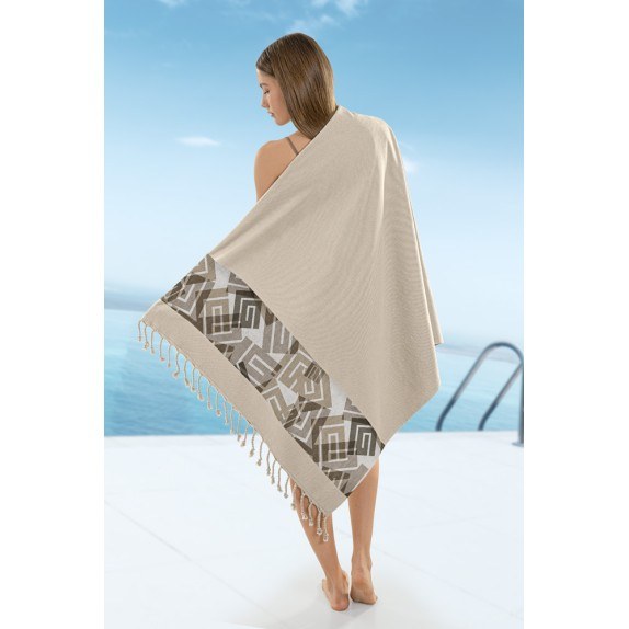 Πετσέτα Θαλάσσης Παρεό Guy Laroche Pestemal 22 Beige 90x170