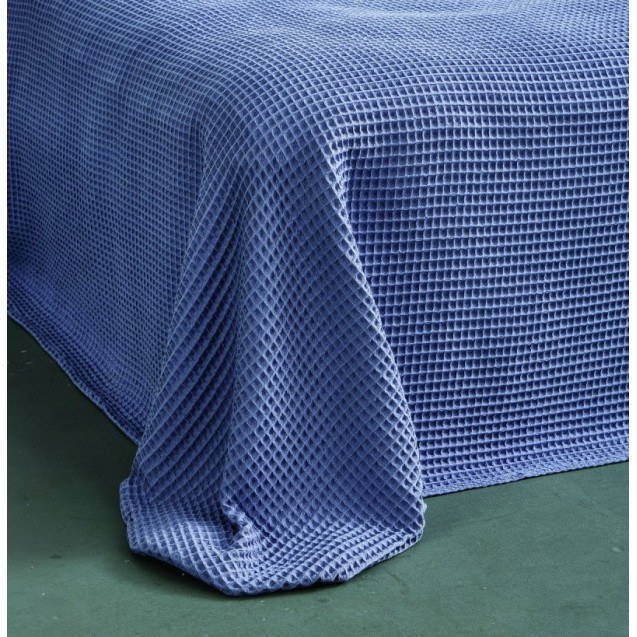 Κουβερτα Πικε Mini Βαφλα Sb Home 160Χ240 Evan Blue