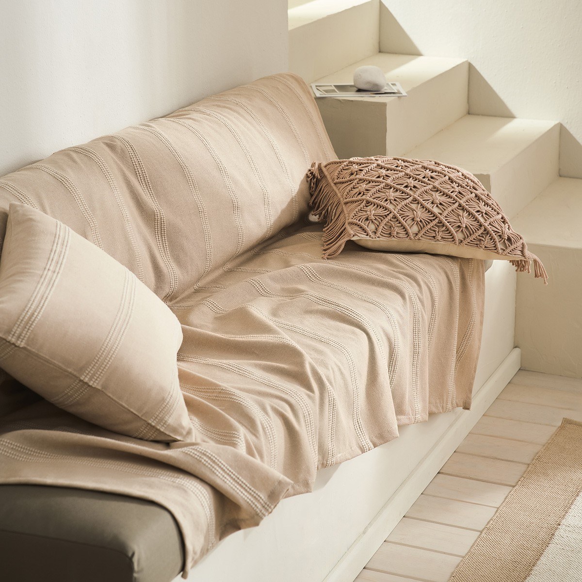 Ριχτάρι Τριθέσιου Gofis Home Rathma Wet Sand Beige 375 