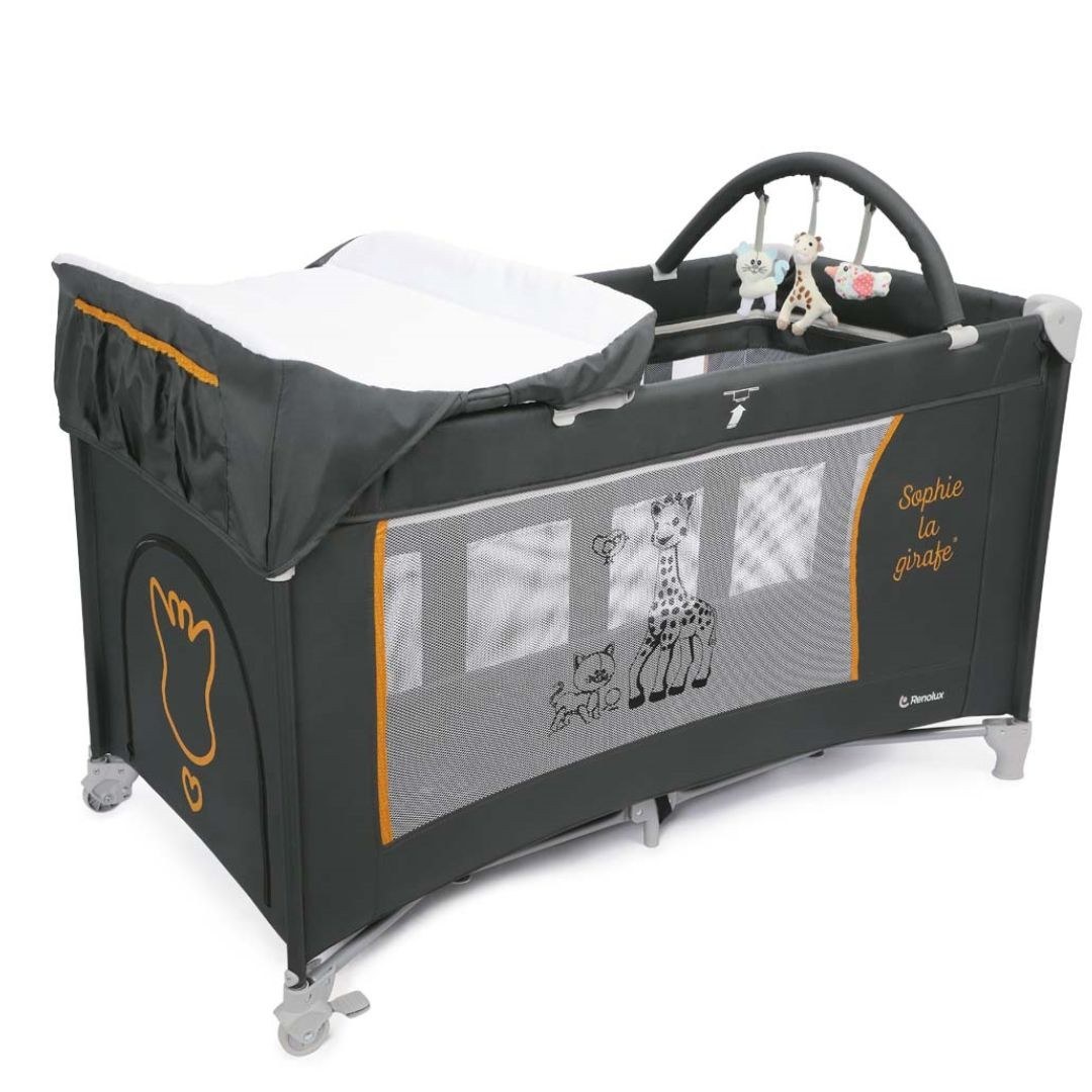 Παρκοκρέβατο Renolux Με Αλλαξιέρα Optic Sophe La Girafe Καφέ RNL170209