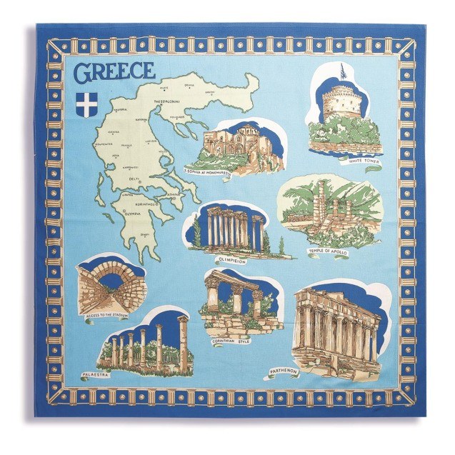 Τραπεζομάντηλο Dimcol Ελλάδα 130X130 Blue 100%...
