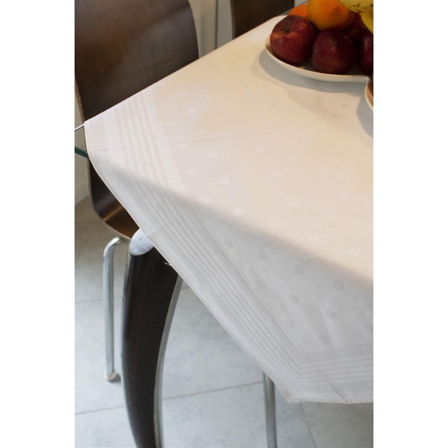 Ναπερόν Τραπεζίου Dimcol Πουά 80X80 White 100%...