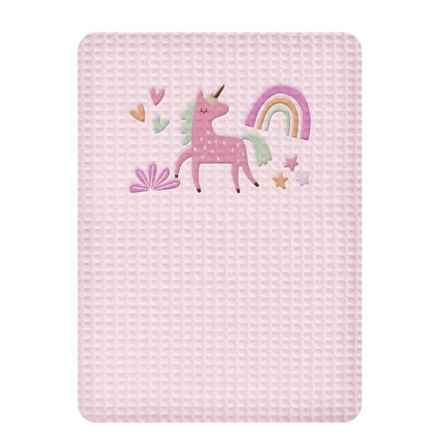 Κουβέρτα Πικέ Αγκαλιάς Adam Home Unicorn Pink...