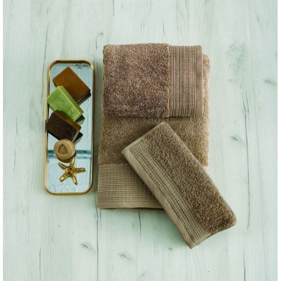 Πετσέτα Προσώπου Sb Home Calvin Moka 50x90