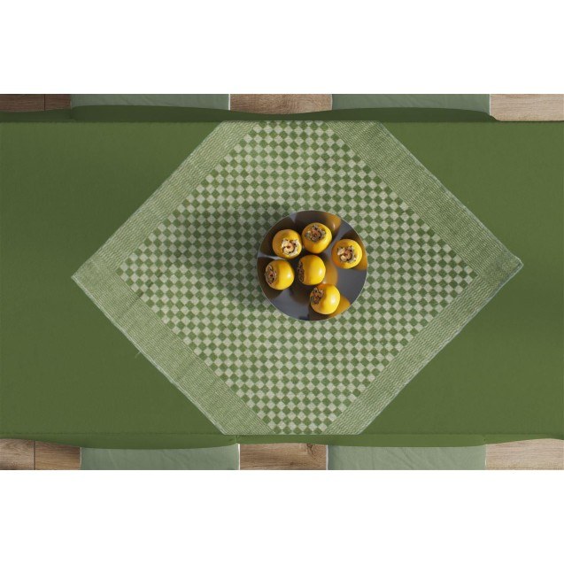 Καρέ Dimcol Chequered 68X68 Green 50/50 Cott/Linen