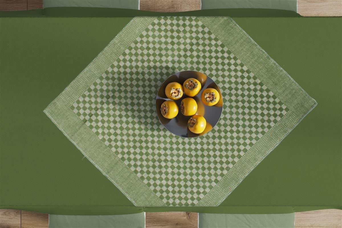 Καρέ Dimcol Chequered 68X68 Green 50/50 Cott/Linen