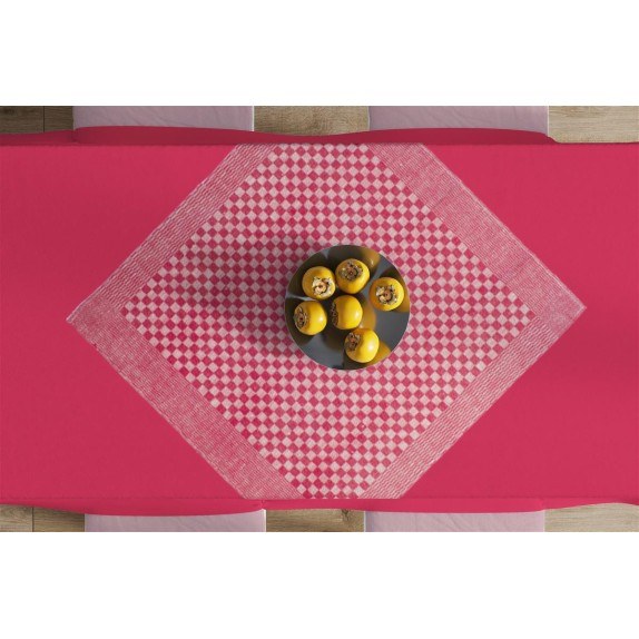 Καρέ Dimcol Chequered 68X68 Red 50/50 Cott/Linen