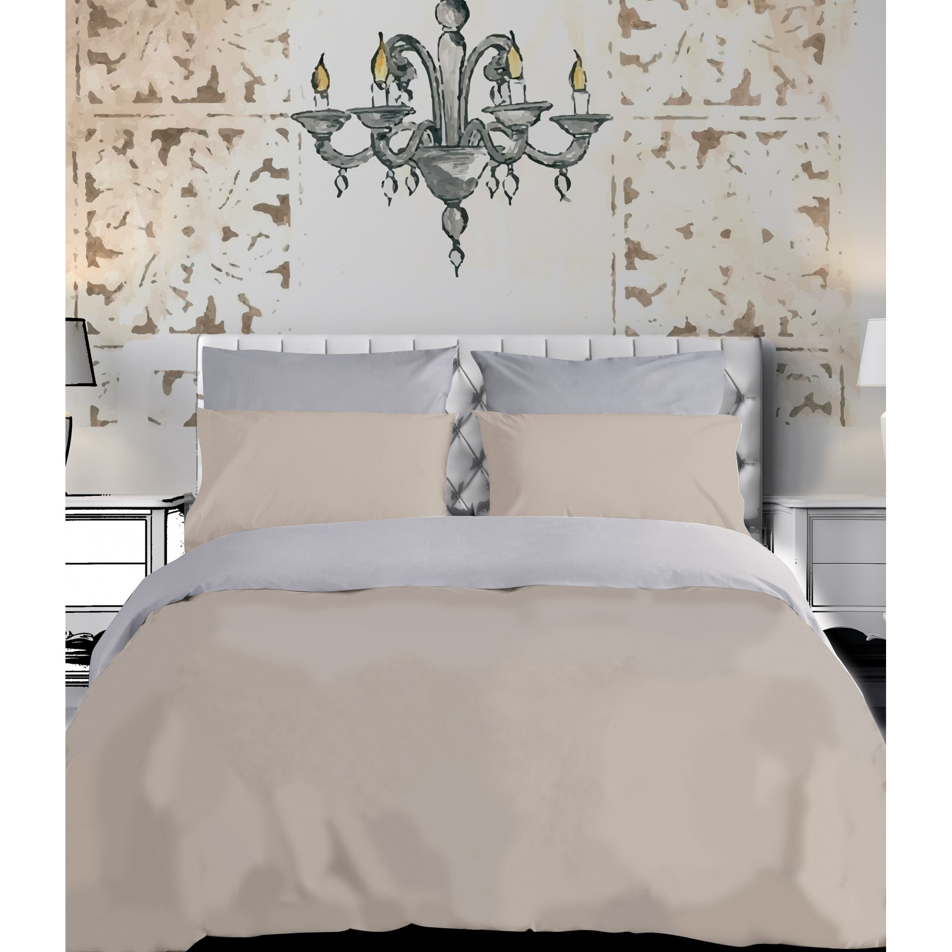 Σετ Μαξιλαροθήκες 2 Τεμαχίων Makis Tselios Note1 Beige 50x70