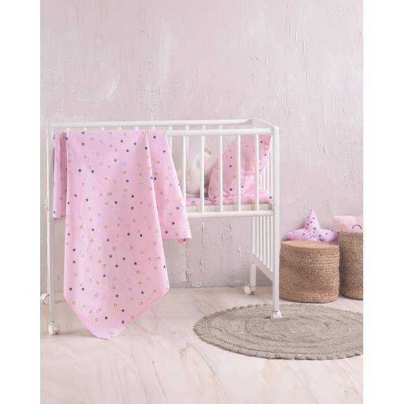 Σετ Παπλωματοθήκη Κούνιας 2 Τεμαχίων Rythmos Blaze Ροζ...