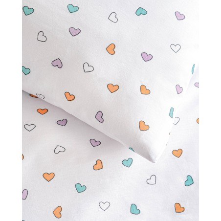 Σεντόνι Λίκνου Rythmos Tiny Heart Λευκό 80x110