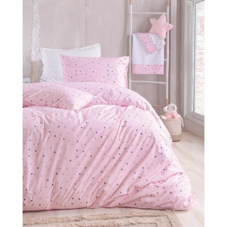 Σετ Παπλωματοθήκη Μονή 2 Τεμαχίων Rythmos Blaze Ροζ 160x250