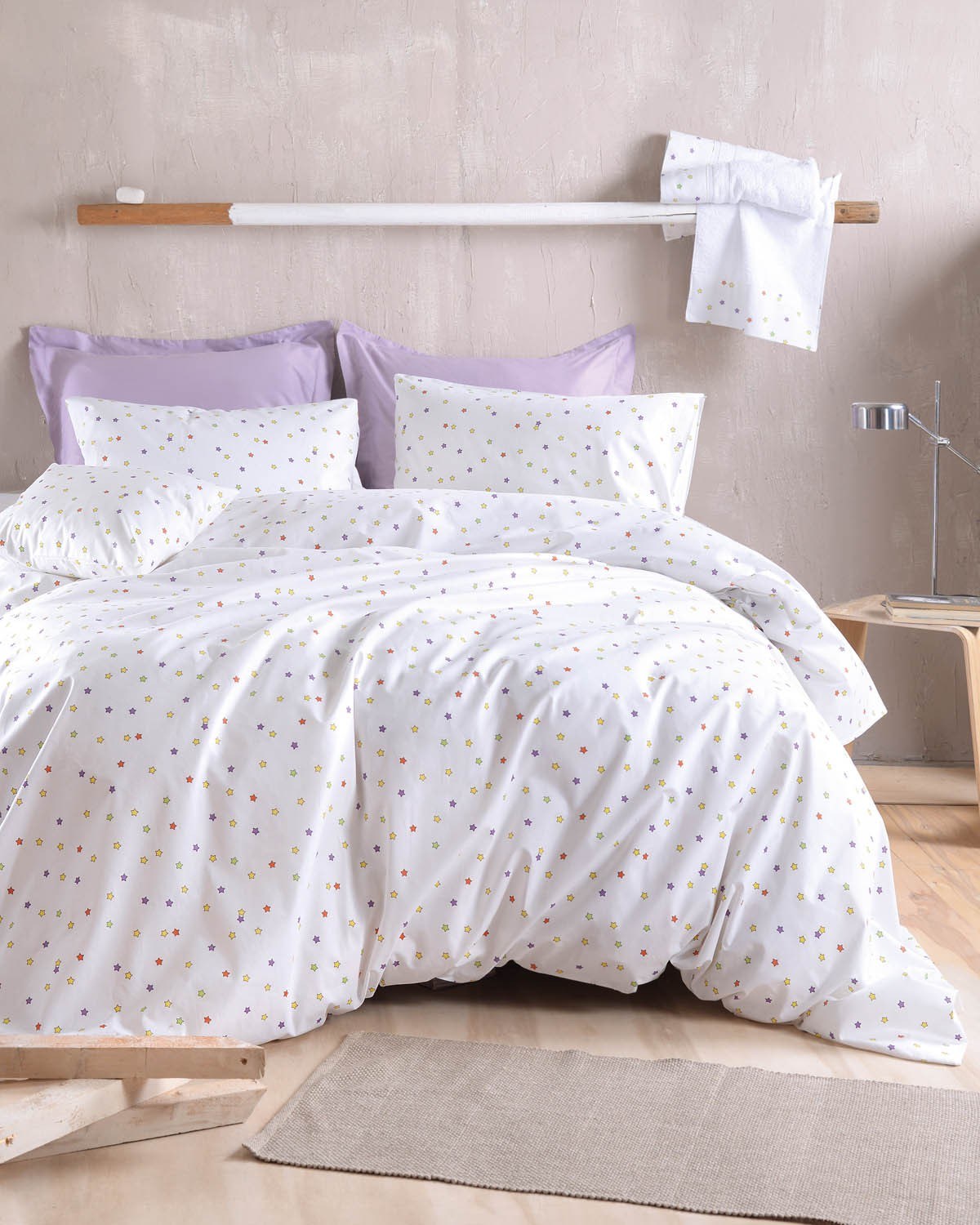 Σετ Σεντόνια Ημίδιπλα με Λάστιχο 3 Τεμαχίων Rythmos Blaze Λευκό - 105x205+25