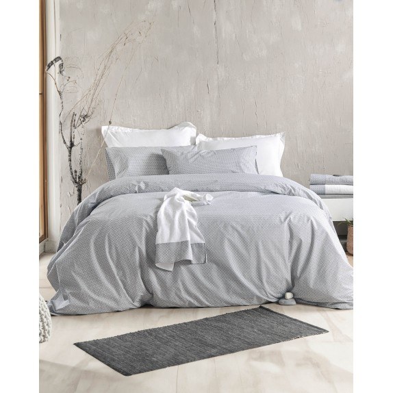 Σετ Παπλωματοθήκη Μονή 2 Τεμαχίων Rythmos Sinclair Γκρι...