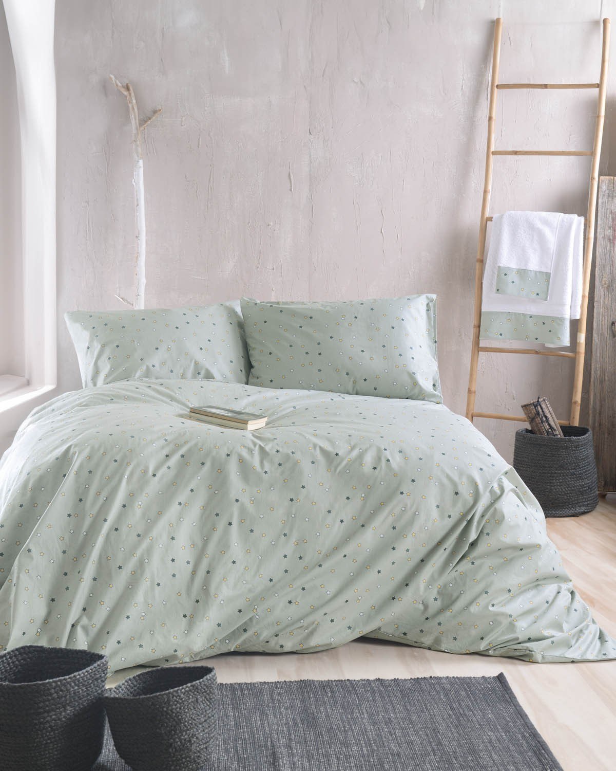 Σετ Σεντόνια Υπέρδιπλα 4 Τεμαχίων Rythmos Blaze Πρασινο 230x260