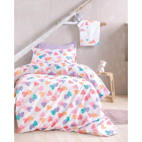 Σετ Σεντόνια Ημίδιπλα με Λάστιχο 3 Τεμαχίων Rythmos Zoey 105x205+25