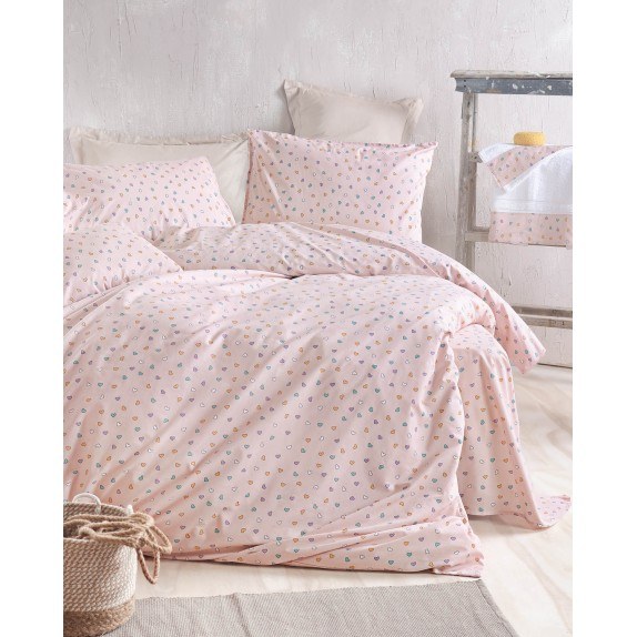 Σετ Παπλωματοθήκη Υπέρδιπλη 3 Τεμαχίων Rythmos Tiny Heart...