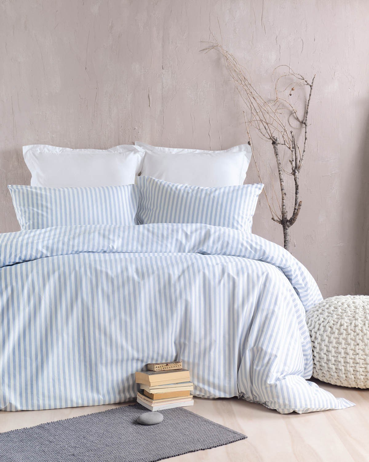 Σετ Πάπλωμα Ημίδιπλο 2 Τεμαχίων Rythmos Eloise Γαλαζιο 160x240