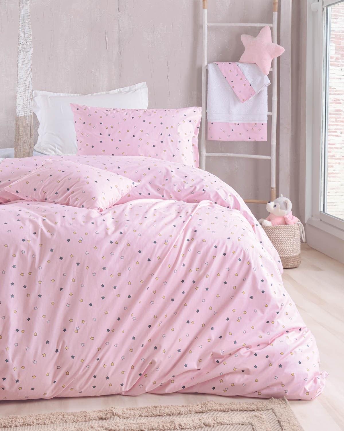 Σετ Σεντόνια King Size 4 Τεμαχίων Rythmos Blaze Ροζ - 270x290