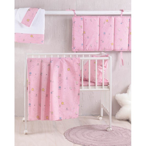 Σετ Παπλωματοθήκη Κούνιας 2 Τεμαχίων Rythmos Venus Ροζ...