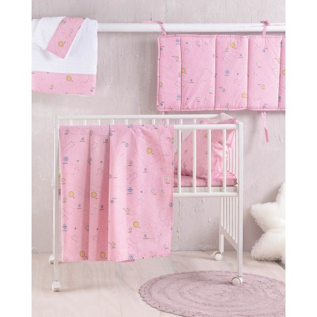 Σετ Σεντόνια Κούνιας 3 Τεμαχίων Rythmos Venus Ροζ 120x160