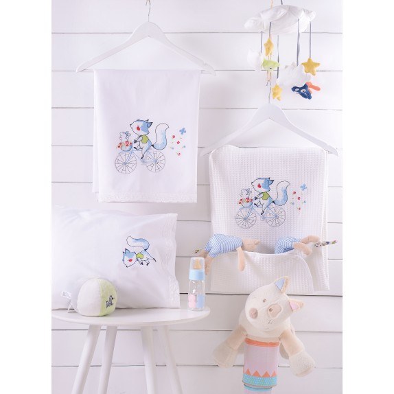 Κουβέρτα Πικέ Αγκαλιάς Rythmos Clunny 80x90