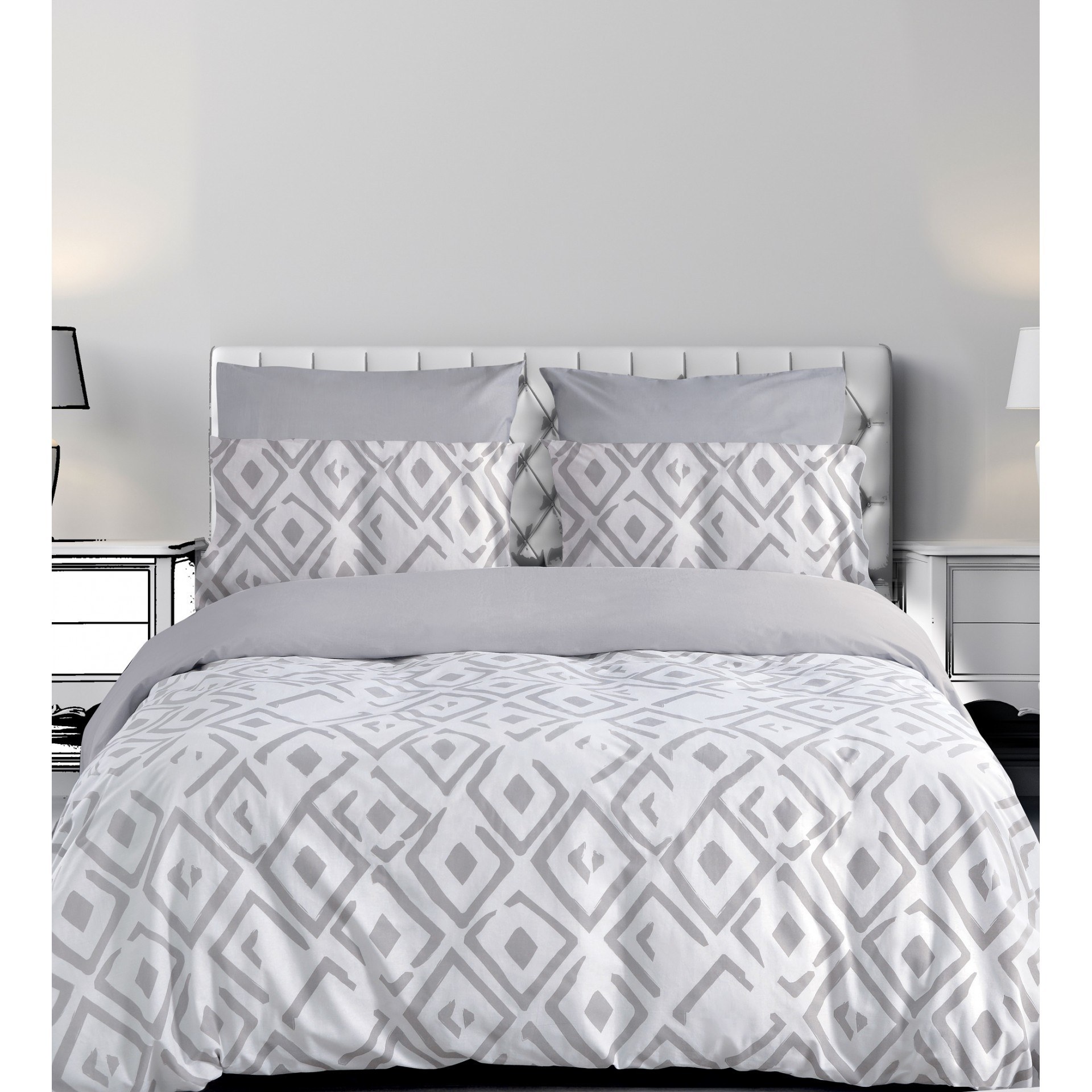 Σετ Σεντόνια King Size 4 Τεμαχίων Makis Tselios Romvos2 Grey 270x290