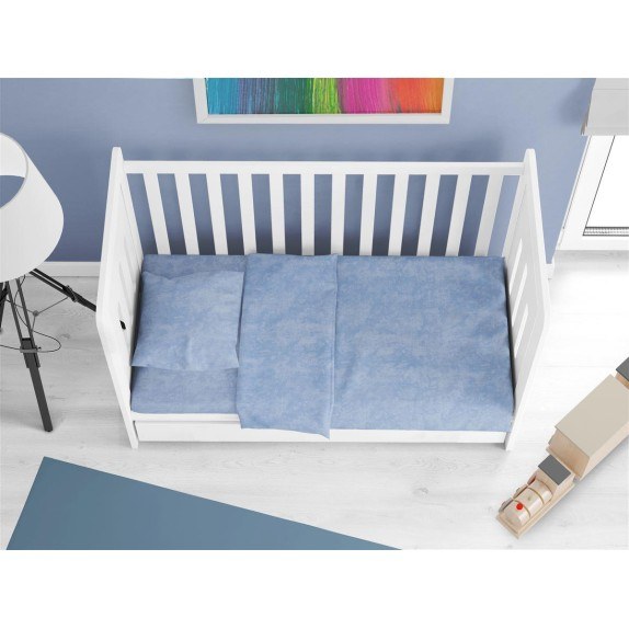 Κατωσέντονο Κούνιας Με Λάστιχο Dimcol Shadow 614 Sky Blue...