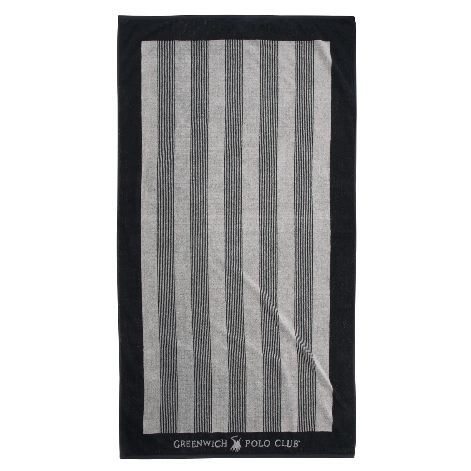 Greenwich Polo Club Πετσέτα Θαλάσσης Greenwich Polo Club 90x170 3886 Εκρού- Μαύρο