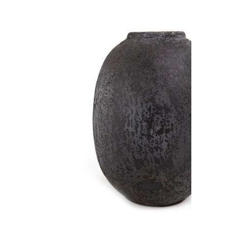 Κεραμικό Διακοσμητικό Βάζο Siso Nic Black Spot Gray Small (22x22x31) Soulworks 0630060