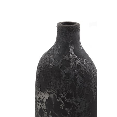 Κεραμικό Διακοσμητικό βάζο Siso Oki Black Spot Silver Medium (18x13x50) Soulworks 0630019