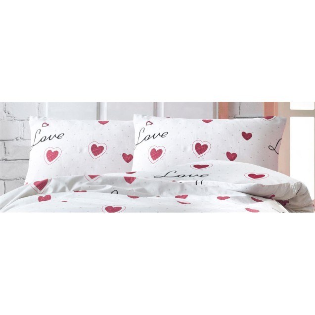 Μαξιλαροθήκη Dimcol Έρως 301 50X70 White-Red