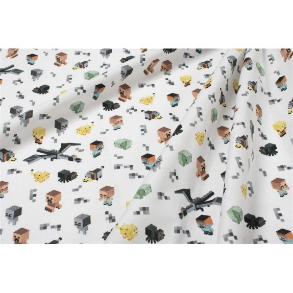 Πάνα Χασέ Dimcol Minecraft 566 80X80 White-Grey