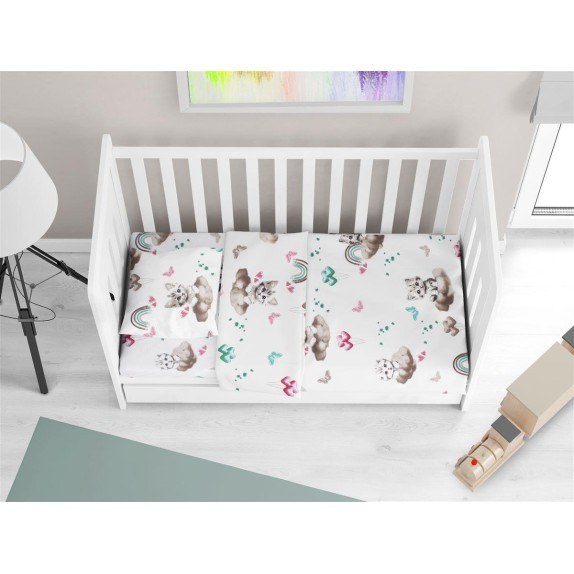 Σετ Σεντόνια Κούνιας 3 Τεμαχίων Dimcol Kitten 560 120X160...