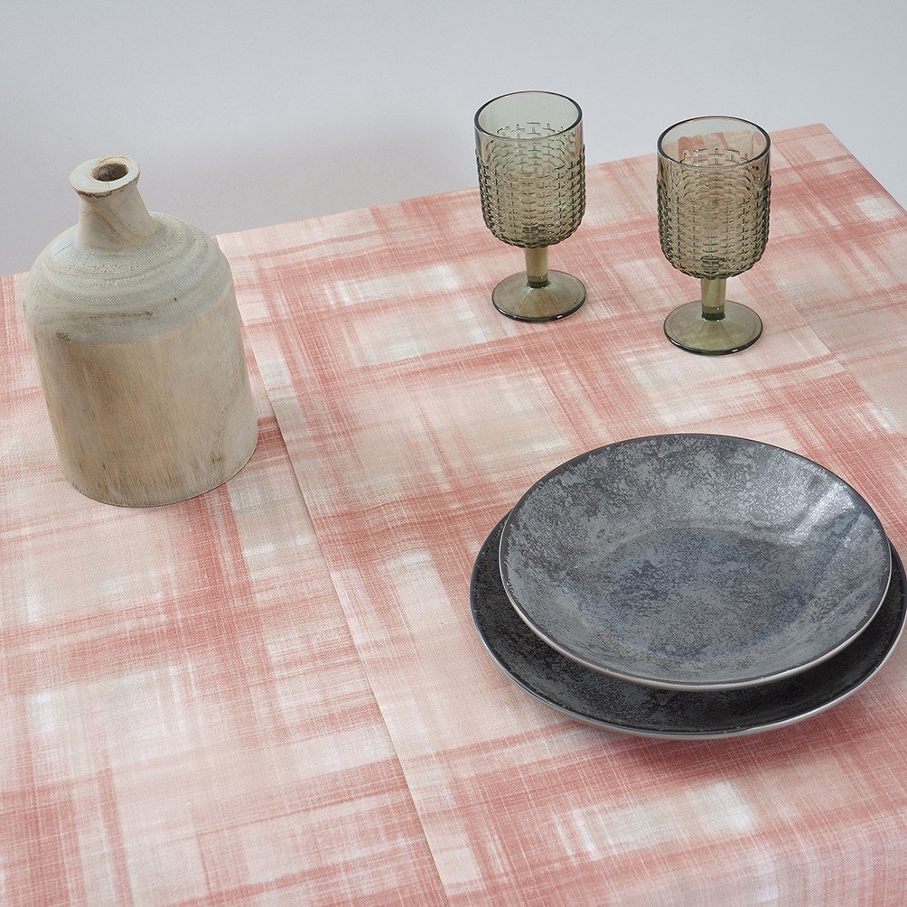 Τραπεζομάντηλο Dimeco 140x260 Check Salmon