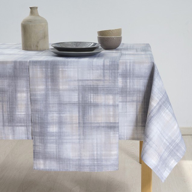 Τραπεζομάντηλο Dimeco 135x135 Check Grey