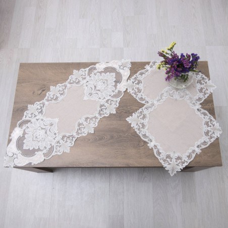 Σετ Σεμέν/Πετσετάκια 3Τμχ Dimeco 2134 Beige