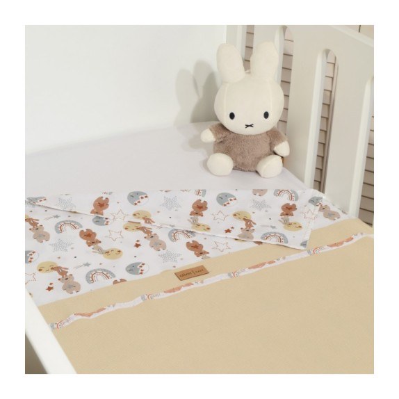 Κουβέρτα Αγκαλιάς Διπλής Όψης Baby Oliver Des 410 Μπεζ 75x95