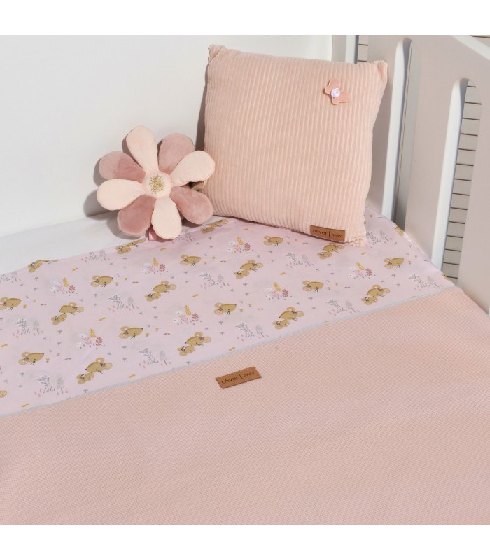 Κουβέρτα Αγκαλιάς Διπλής Όψης Baby Oliver Des 412 Ροζ 75x95