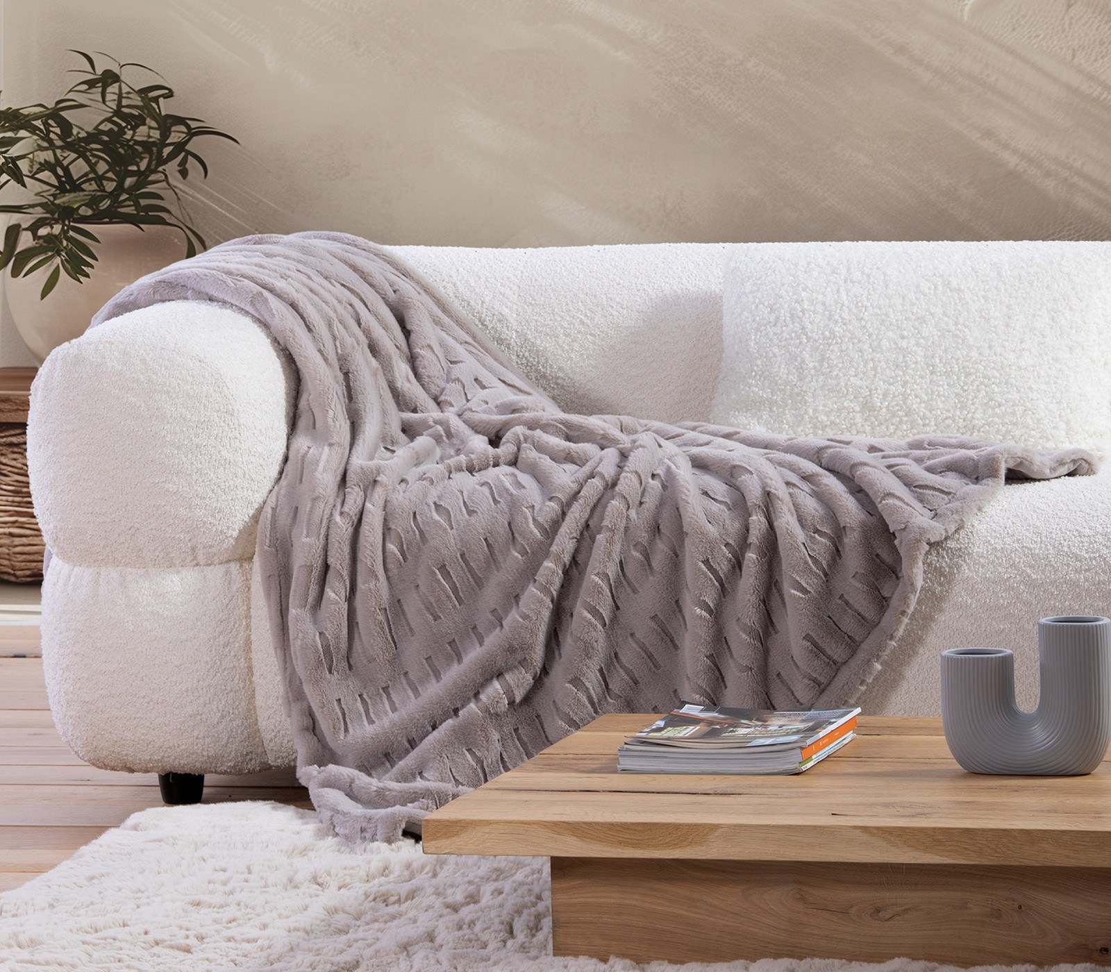 Ριχτάρι Πολυθρόνας Nef-Nef Vivo Greige 130x180