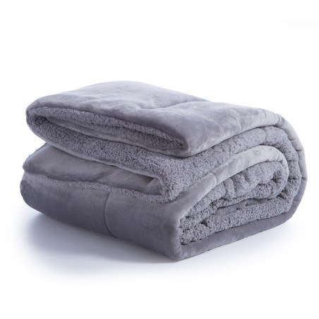 Κουβερτοπάπλωμα Υπέρδιπλο με Γούνα Sherpa Nef-Nef Singular 24 Grey 220x240